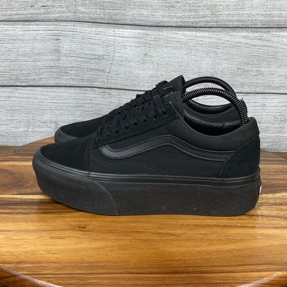 Vans Old Skool Stackform Triple Black Platform Sh… - image 1
